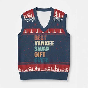 Funny Best Yankee Swap Gift Ever V-Neck Knit Sweater Vest Xmas Gift Exchange Game TS11 Navy Red Print Your Wear