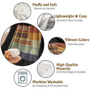 Oh Shit I Picked The Wrong White Elephant Gift Throw Blanket Funny Christmas Gift Exchange Game TS11 Print Your Wear