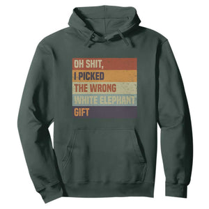 Oh Shit I Picked The Wrong White Elephant Gift Hoodie Funny Christmas Gift Exchange Game TS11 Dark Forest Green Print Your Wear