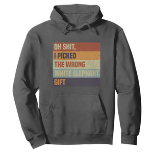 Oh Shit I Picked The Wrong White Elephant Gift Hoodie Funny Christmas Gift Exchange Game TS11 Dark Heather Print Your Wear