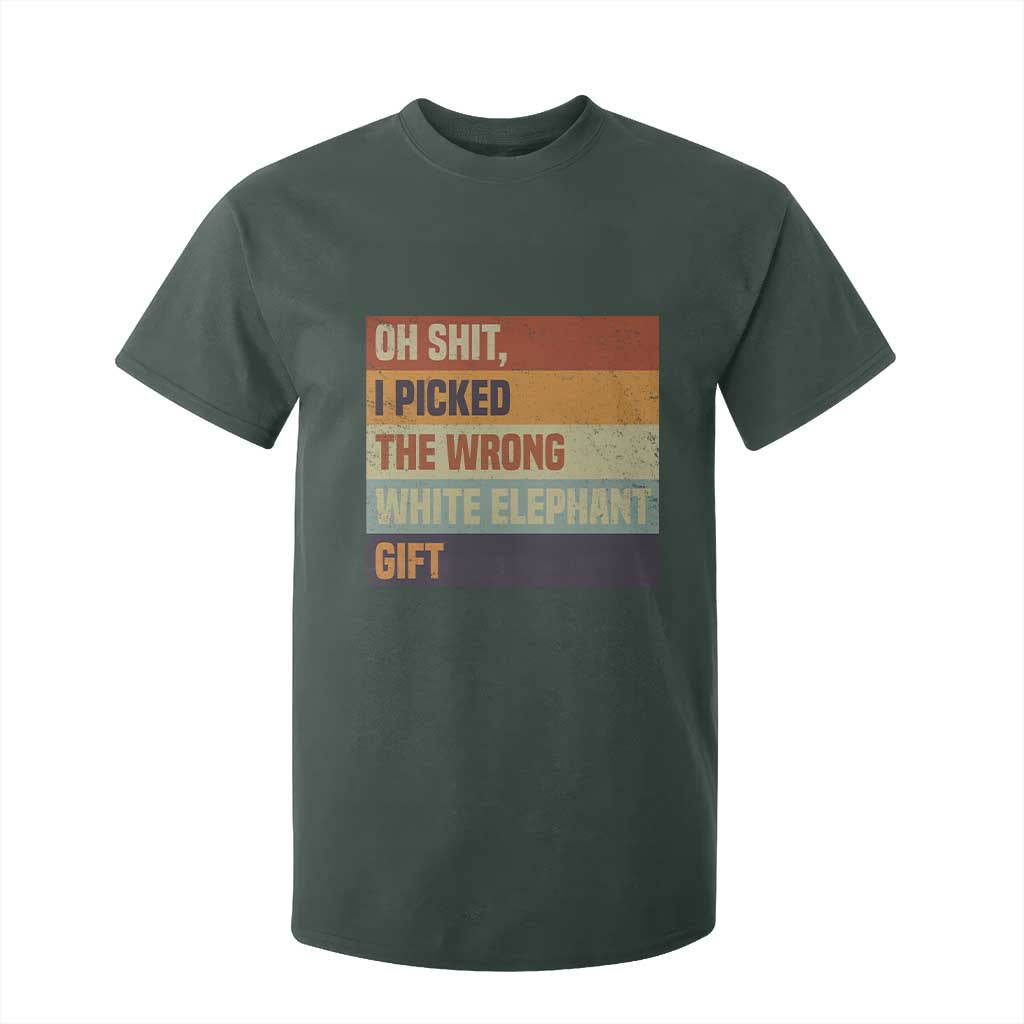 Oh Shit I Picked The Wrong White Elephant Gift T Shirt For Kid Funny Christmas Gift Exchange Game TS11 Dark Forest Green Print Your Wear