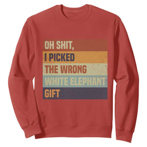 Oh Shit I Picked The Wrong White Elephant Gift Sweatshirt Funny Christmas Gift Exchange Game TS11 Red Print Your Wear