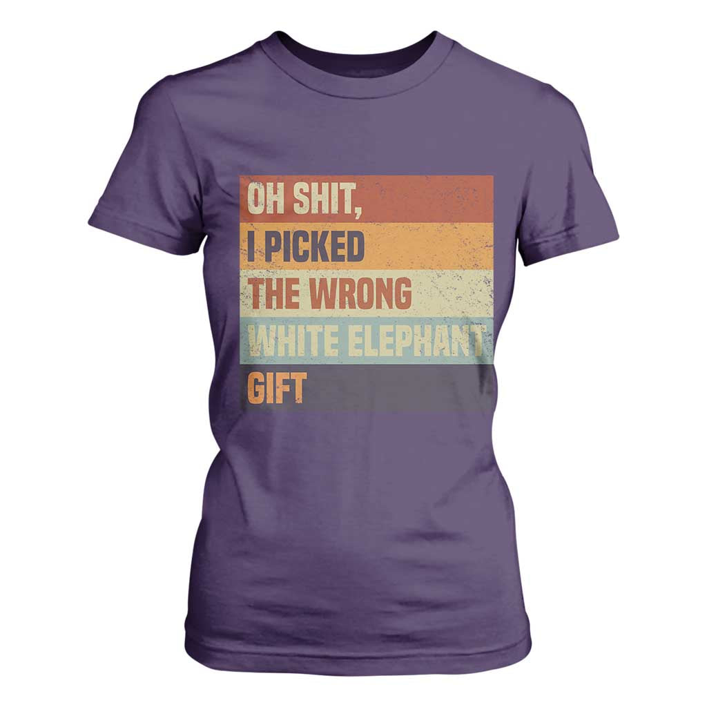 Oh Shit I Picked The Wrong White Elephant Gift T Shirt For Women Funny Christmas Gift Exchange Game TS11 Purple Print Your Wear