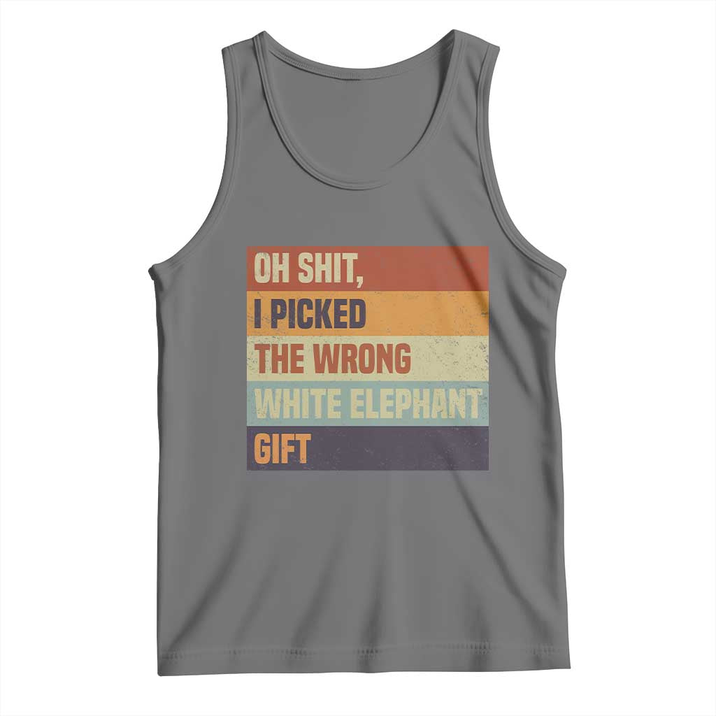 Oh Shit I Picked The Wrong White Elephant Gift Tank Top Funny Christmas Gift Exchange Game TS11 Black Heather Print Your Wear