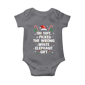 Funny Oh Shit I Picked The Wrong White Elephant Gift Baby Onesie Christmas Gift Exchange Santa Hat TS11 Charcoal Print Your Wear