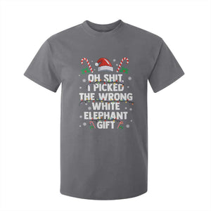 Funny Oh Shit I Picked The Wrong White Elephant Gift T Shirt For Kid Christmas Gift Exchange Santa Hat TS11 Charcoal Print Your Wear