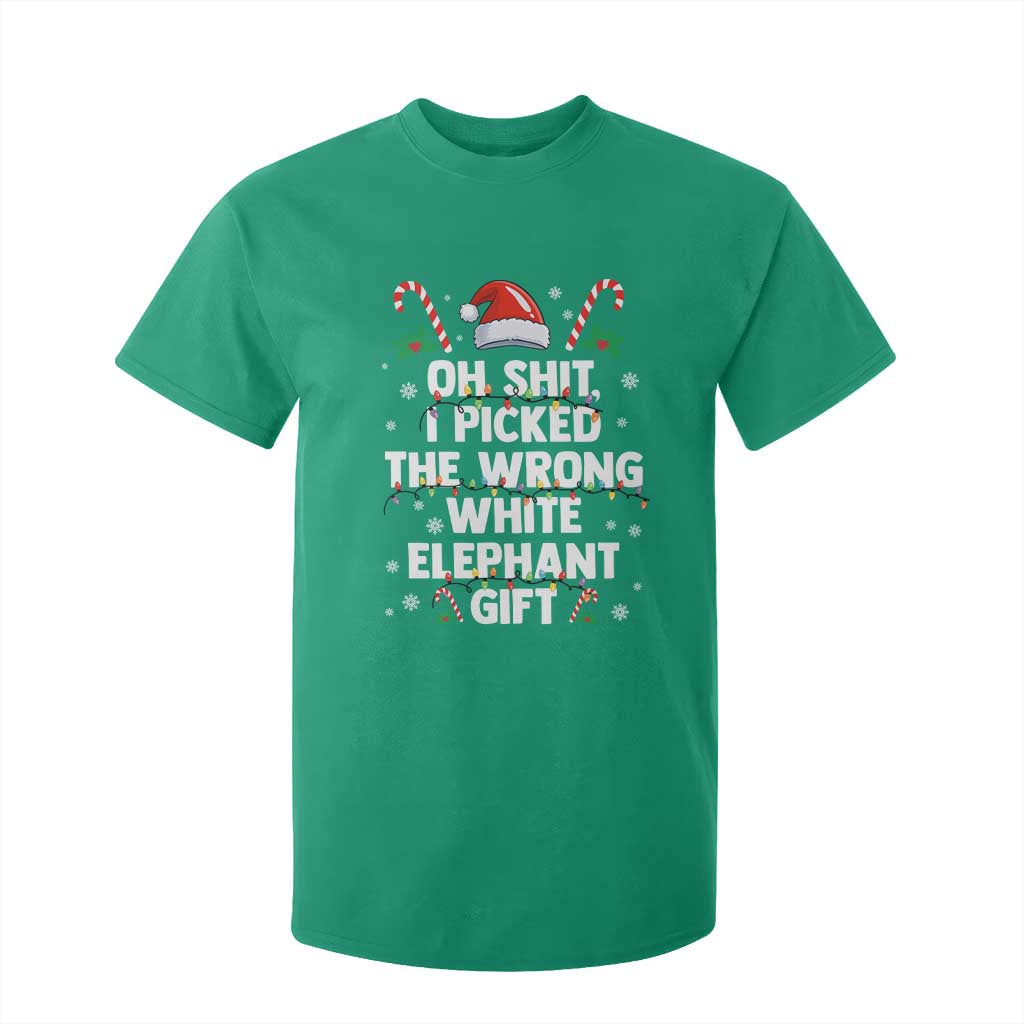 Funny Oh Shit I Picked The Wrong White Elephant Gift T Shirt For Kid Christmas Gift Exchange Santa Hat TS11 Irish Green Print Your Wear