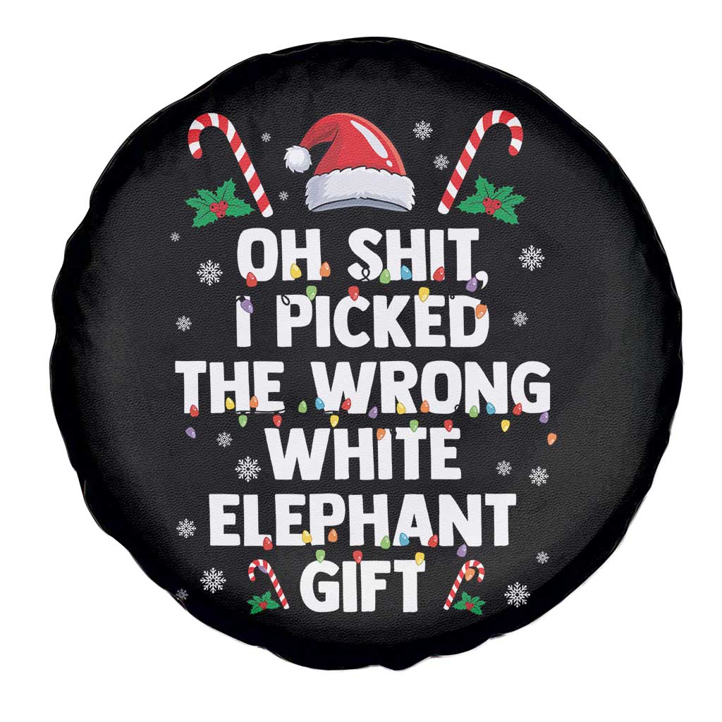 Funny Oh Shit I Picked The Wrong White Elephant Gift Spare Tire Cover Christmas Gift Exchange Santa Hat TS11 Print Your Wear