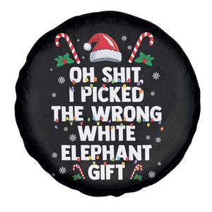 Funny Oh Shit I Picked The Wrong White Elephant Gift Spare Tire Cover Christmas Gift Exchange Santa Hat TS11 Print Your Wear