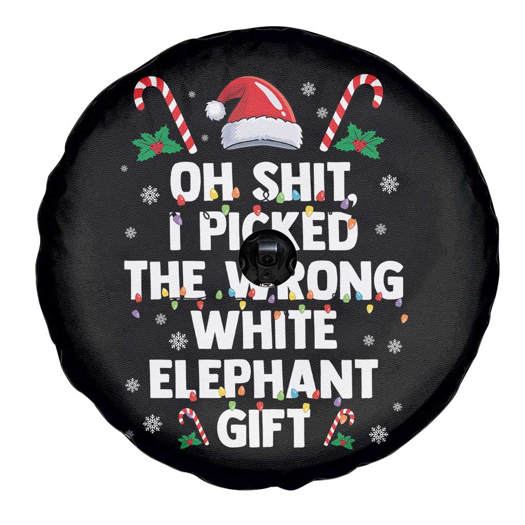 Funny Oh Shit I Picked The Wrong White Elephant Gift Spare Tire Cover Christmas Gift Exchange Santa Hat TS11 Print Your Wear