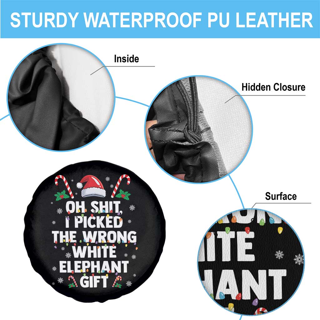 Funny Oh Shit I Picked The Wrong White Elephant Gift Spare Tire Cover Christmas Gift Exchange Santa Hat TS11 Print Your Wear