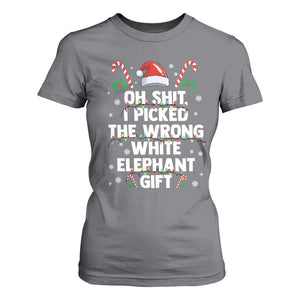 Funny Oh Shit I Picked The Wrong White Elephant Gift T Shirt For Women Christmas Gift Exchange Santa Hat TS11 Charcoal Print Your Wear