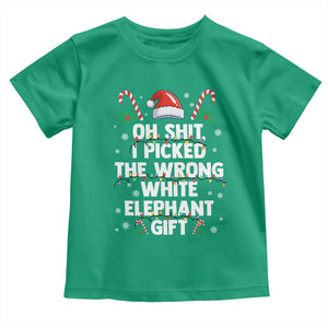 Funny Oh Shit I Picked The Wrong White Elephant Gift Toddler T Shirt Christmas Gift Exchange Santa Hat TS11 Irish Green Print Your Wear