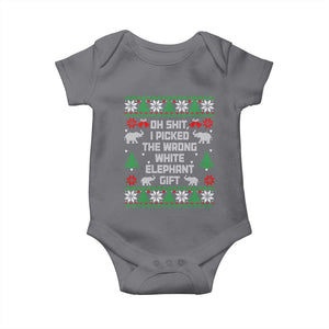 Funny Oh Shit I Picked The Wrong White Elephant Gift Baby Onesie Christmas Gift Exchange TS11 Charcoal Print Your Wear