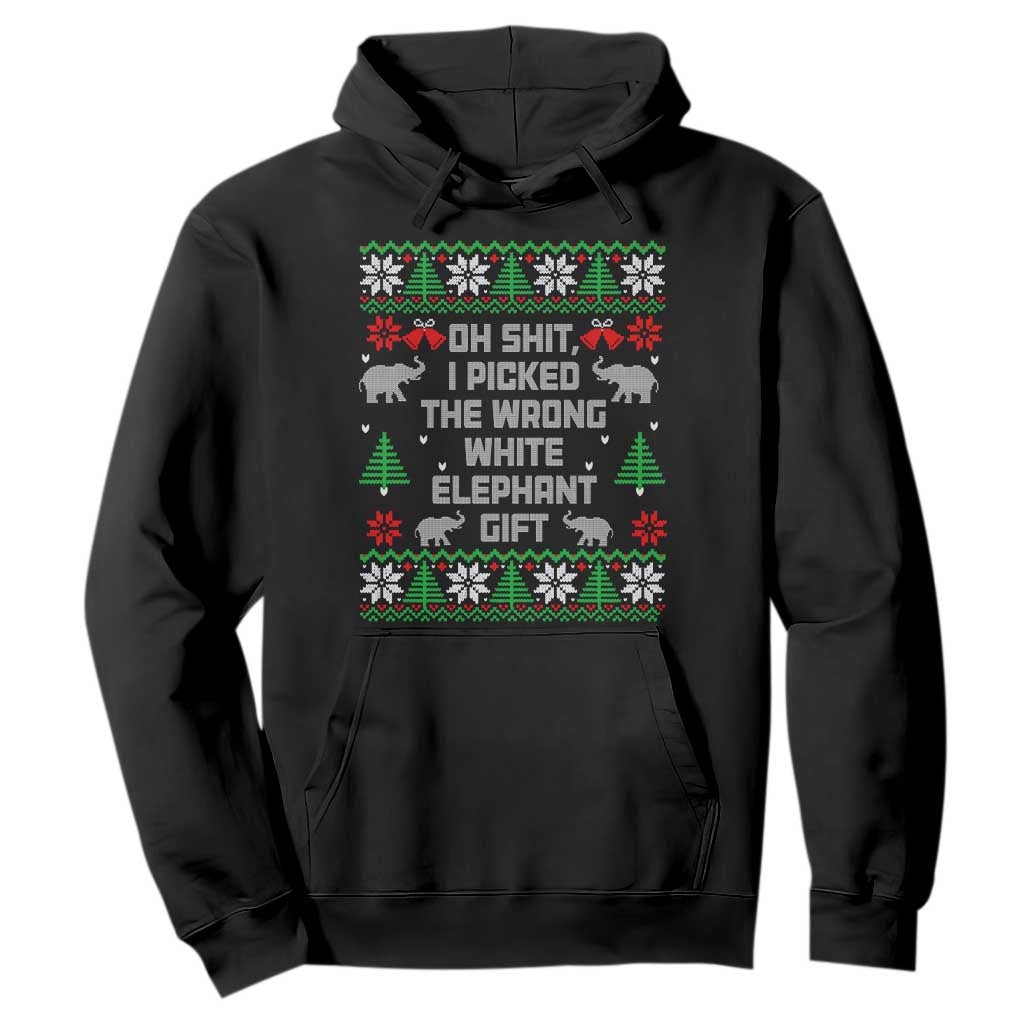 Funny Oh Shit I Picked The Wrong White Elephant Gift Hoodie Christmas Gift Exchange TS11 Black Print Your Wear