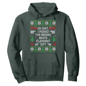 Funny Oh Shit I Picked The Wrong White Elephant Gift Hoodie Christmas Gift Exchange TS11 Dark Forest Green Print Your Wear