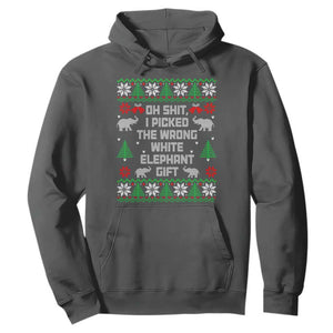 Funny Oh Shit I Picked The Wrong White Elephant Gift Hoodie Christmas Gift Exchange TS11 Dark Heather Print Your Wear