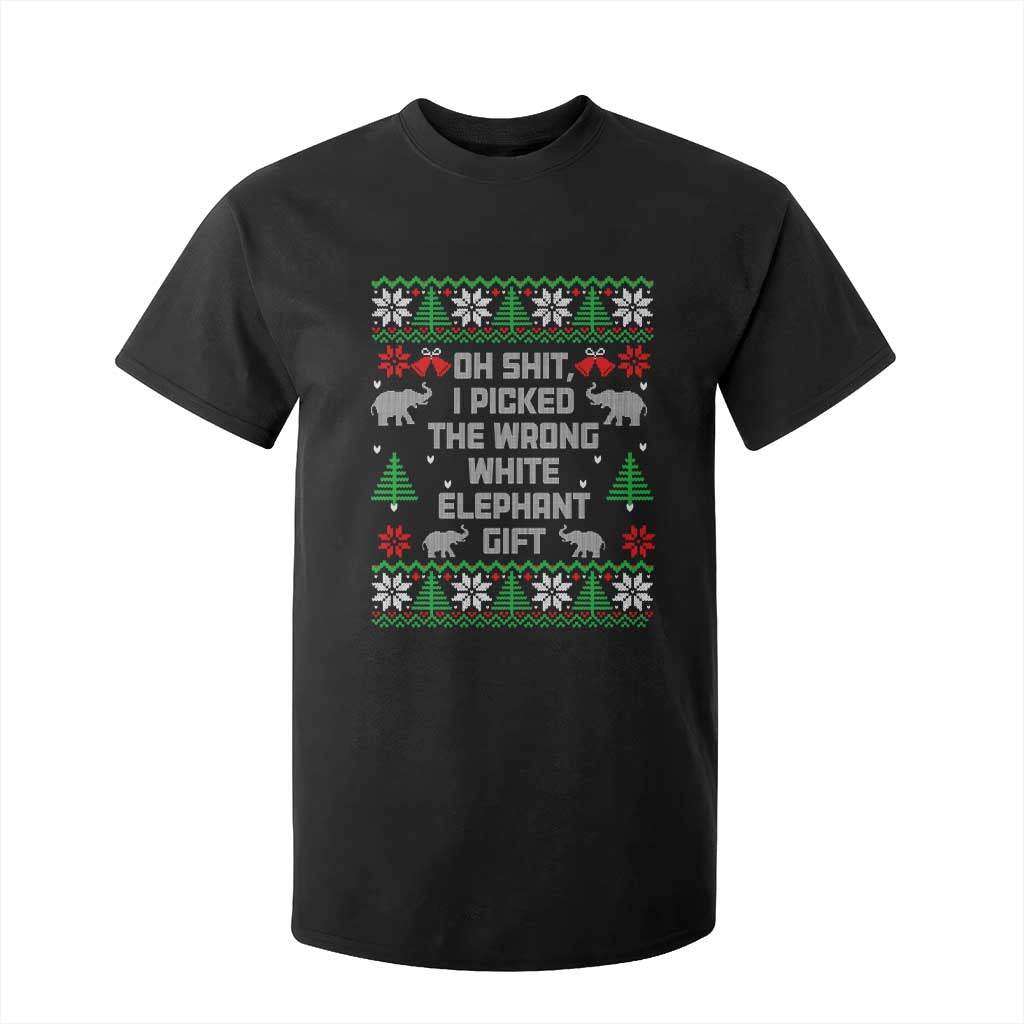 Funny Oh Shit I Picked The Wrong White Elephant Gift T Shirt For Kid Christmas Gift Exchange TS11 Black Print Your Wear