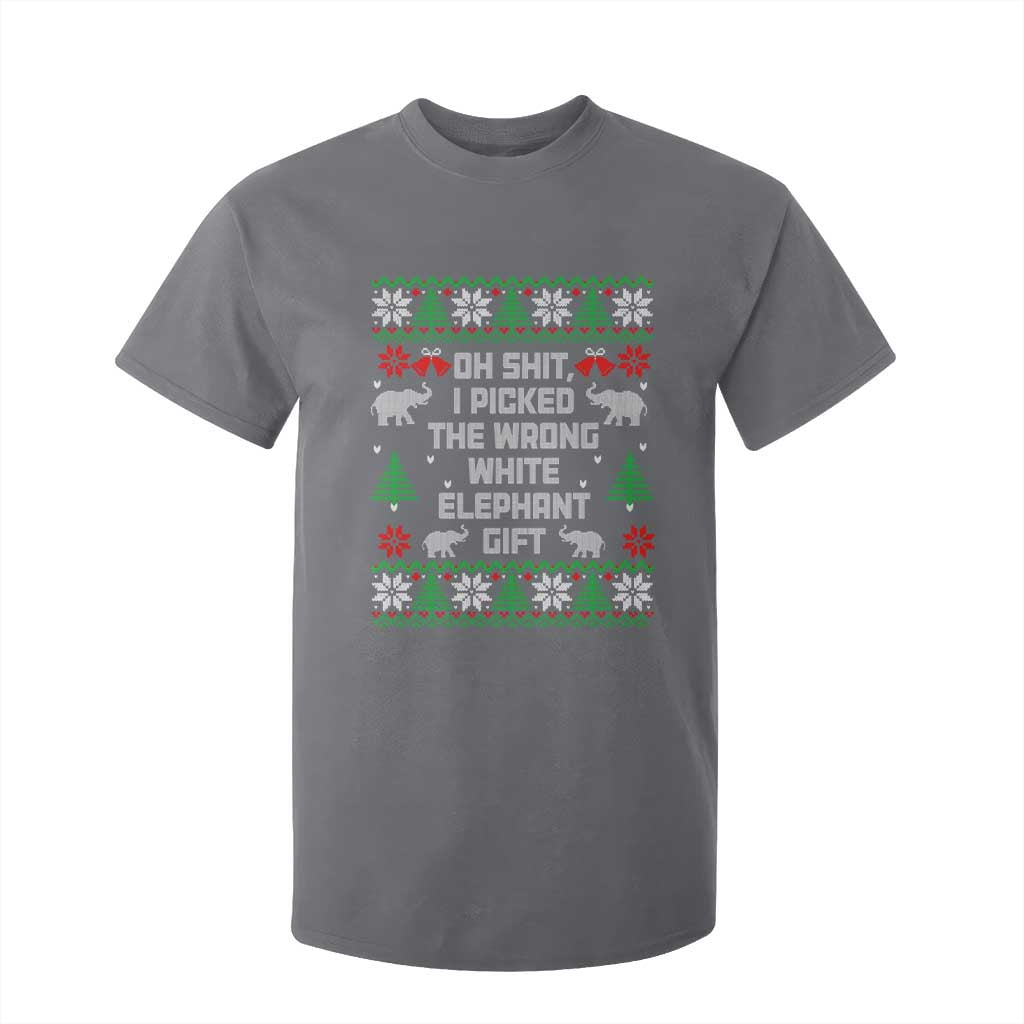 Funny Oh Shit I Picked The Wrong White Elephant Gift T Shirt For Kid Christmas Gift Exchange TS11 Charcoal Print Your Wear