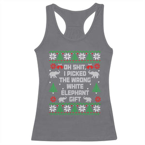 Funny Oh Shit I Picked The Wrong White Elephant Gift Racerback Tank Top Christmas Gift Exchange TS11 Charcoal Print Your Wear