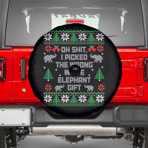 Funny Oh Shit I Picked The Wrong White Elephant Gift Spare Tire Cover Christmas Gift Exchange TS11 Black Print Your Wear