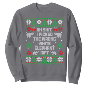 Funny Oh Shit I Picked The Wrong White Elephant Gift Sweatshirt Christmas Gift Exchange TS11 Charcoal Print Your Wear