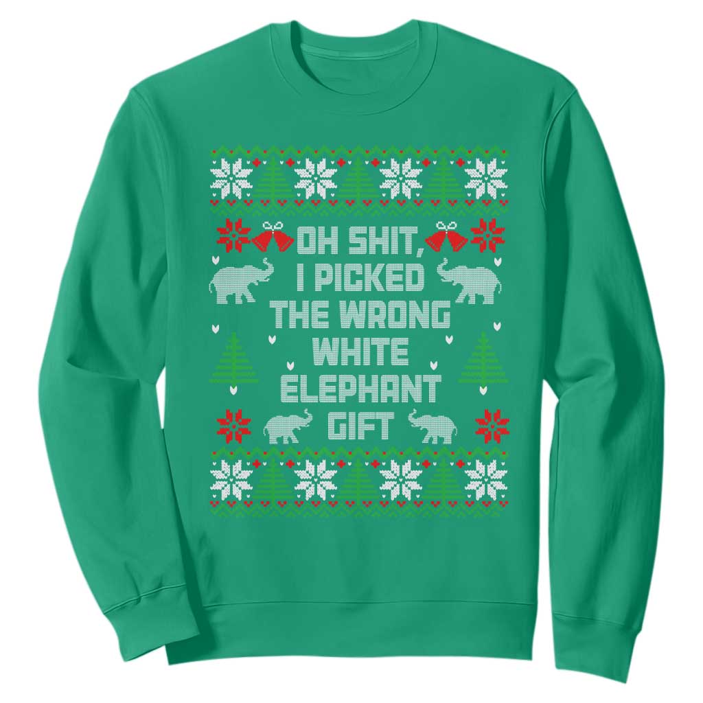 Funny Oh Shit I Picked The Wrong White Elephant Gift Sweatshirt Christmas Gift Exchange TS11 Irish Green Print Your Wear
