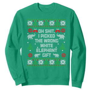 Funny Oh Shit I Picked The Wrong White Elephant Gift Sweatshirt Christmas Gift Exchange TS11 Irish Green Print Your Wear