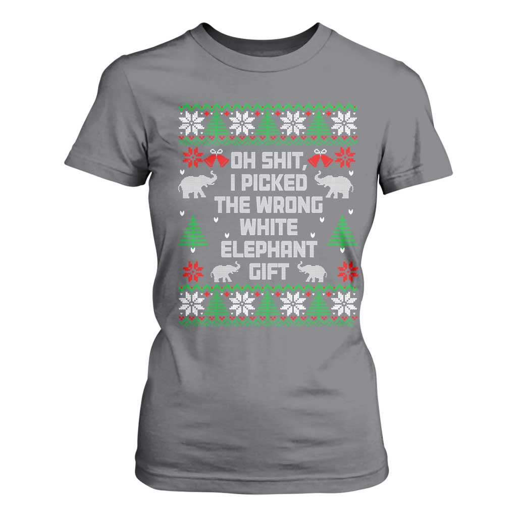 Funny Oh Shit I Picked The Wrong White Elephant Gift T Shirt For Women Christmas Gift Exchange TS11 Charcoal Print Your Wear