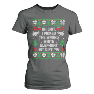 Funny Oh Shit I Picked The Wrong White Elephant Gift T Shirt For Women Christmas Gift Exchange TS11 Dark Heather Print Your Wear