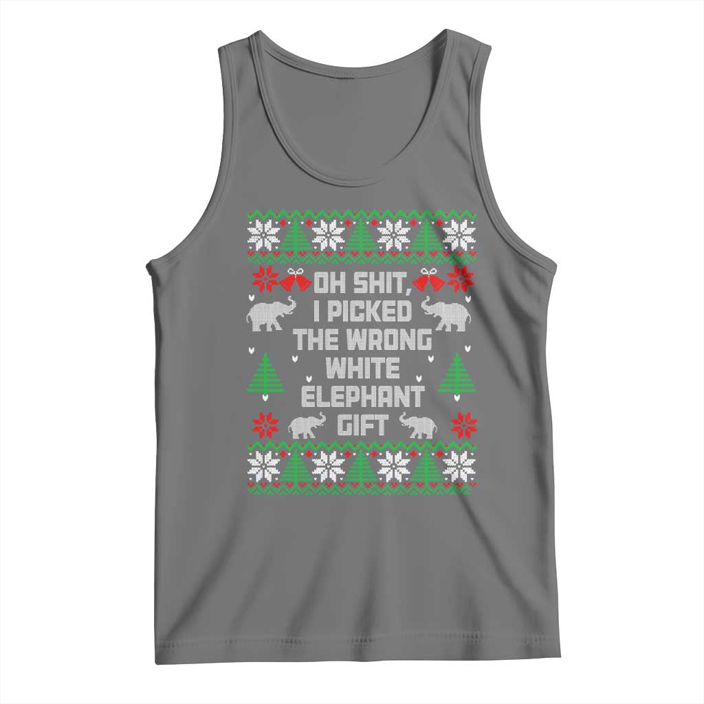 Funny Oh Shit I Picked The Wrong White Elephant Gift Tank Top Christmas Gift Exchange TS11 Black Heather Print Your Wear