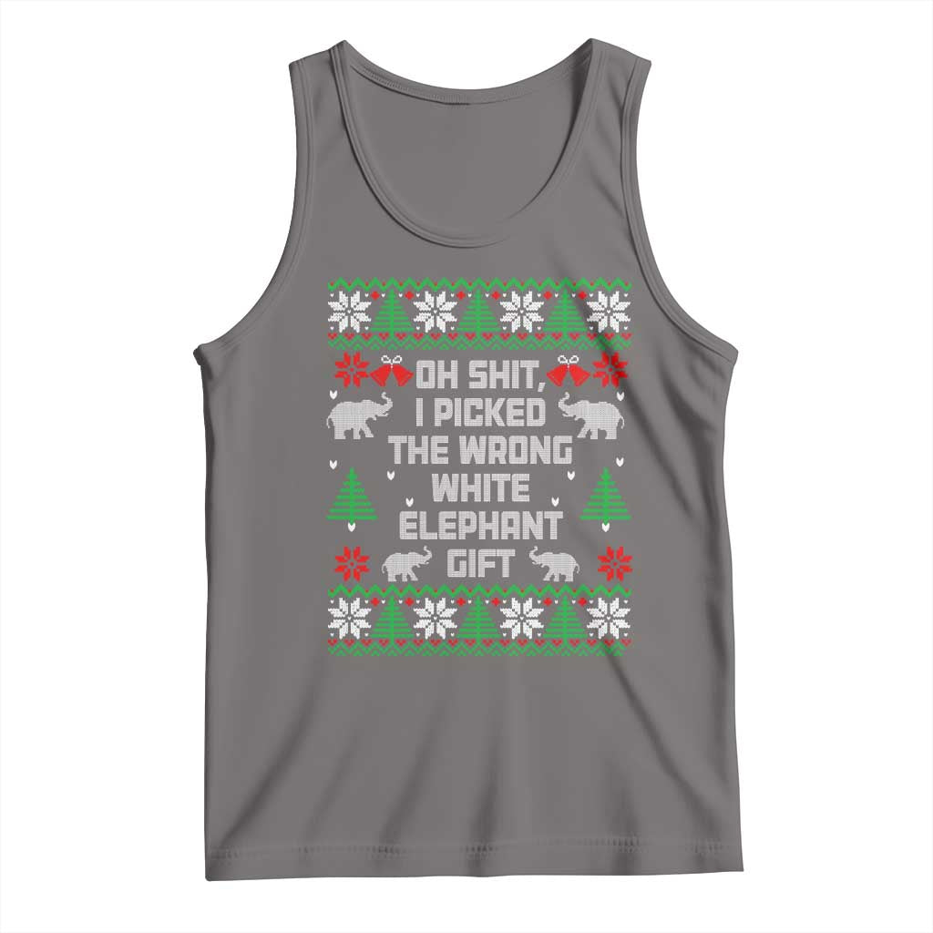 Funny Oh Shit I Picked The Wrong White Elephant Gift Tank Top Christmas Gift Exchange TS11 Deep Heather Print Your Wear