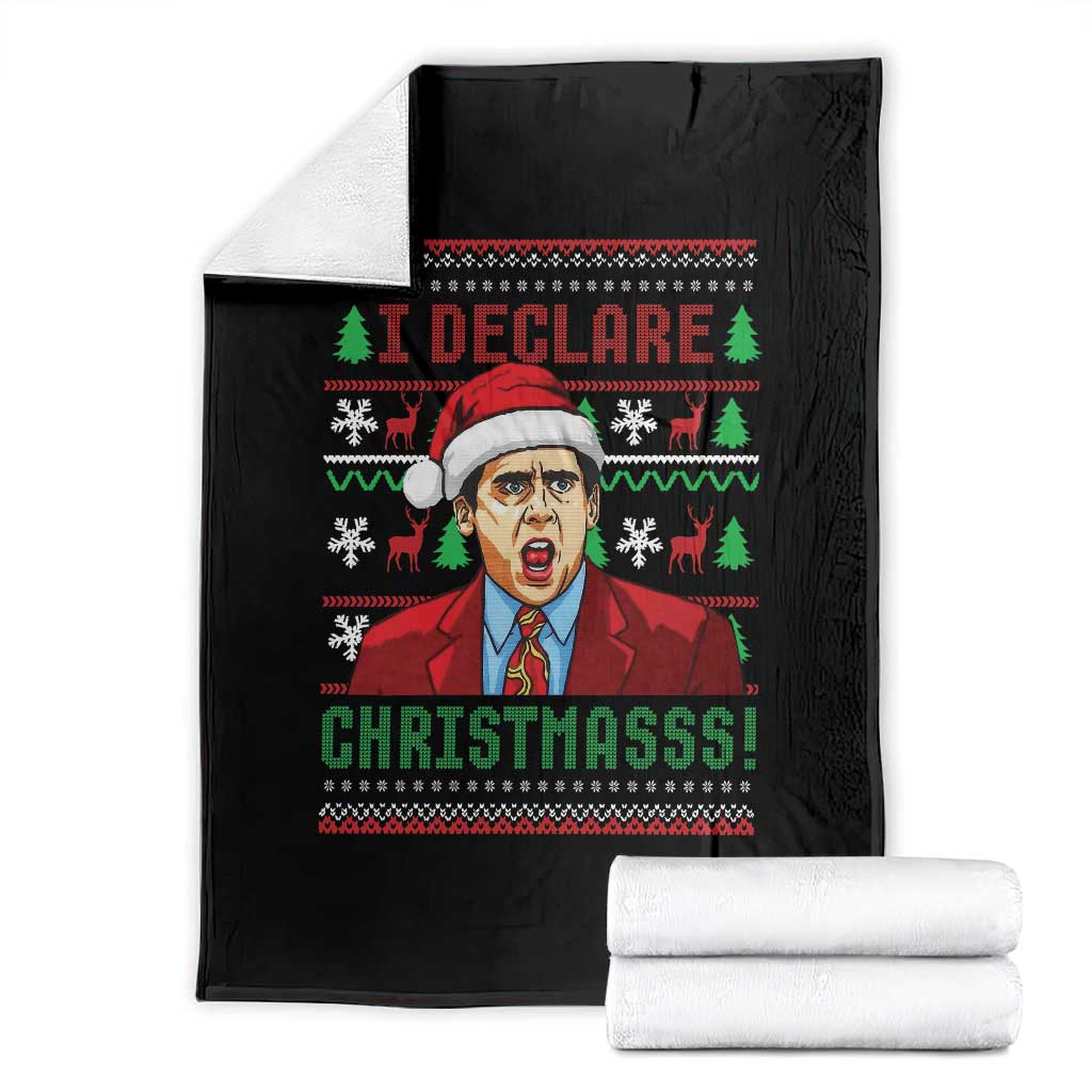 Funny I Declare Christmas Throw Blanket Funny Christmas Office Holiday Meme TS11 Black Print Your Wear