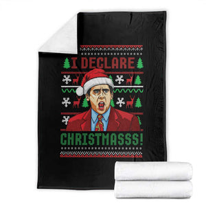 Funny I Declare Christmas Throw Blanket Funny Christmas Office Holiday Meme TS11 Black Print Your Wear