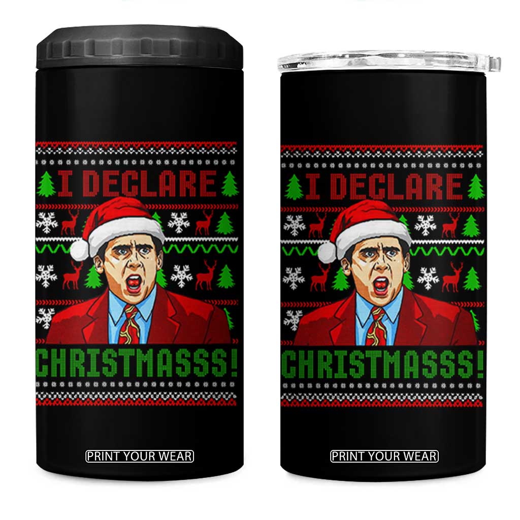 Funny I Declare Christmas 4 in 1 Can Cooler Tumbler Funny Christmas Office Holiday Meme TS11 One Size: 16 oz Black Print Your Wear