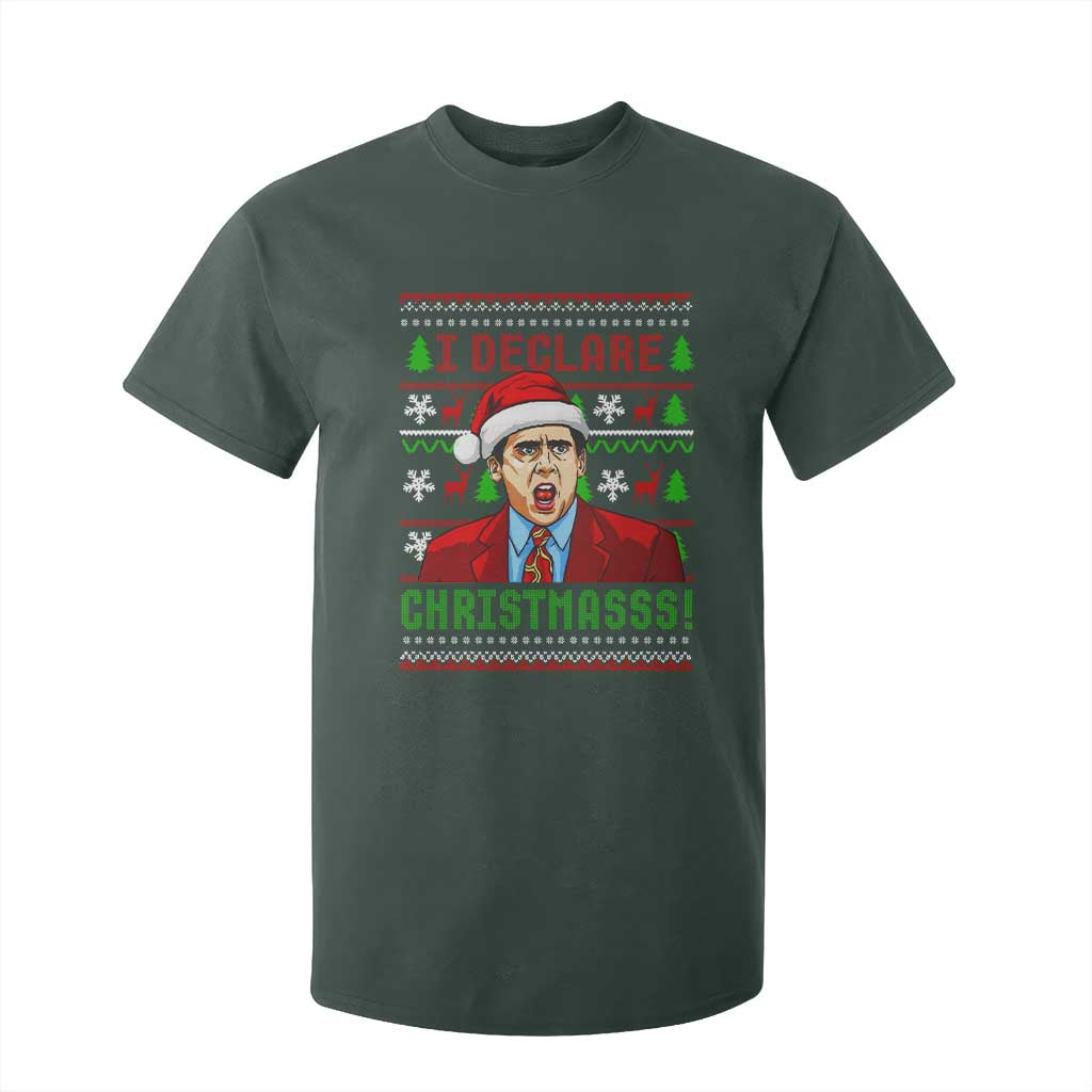 Funny I Declare Christmas T Shirt For Kid Funny Christmas Office Holiday Meme TS11 Dark Forest Green Print Your Wear