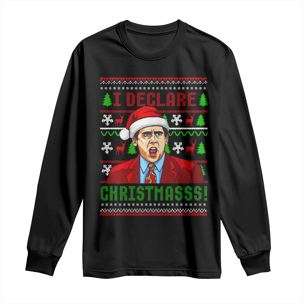 Funny I Declare Christmas Long Sleeve Shirt Funny Christmas Office Holiday Meme TS11 Black Print Your Wear