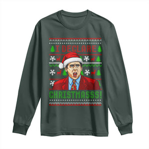 Funny I Declare Christmas Long Sleeve Shirt Funny Christmas Office Holiday Meme TS11 Dark Forest Green Print Your Wear