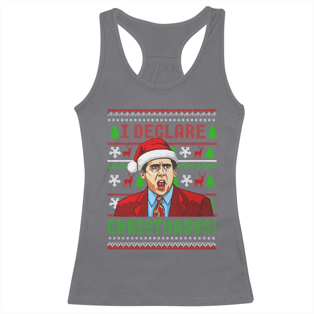 Funny I Declare Christmas Racerback Tank Top Funny Christmas Office Holiday Meme TS11 Charcoal Print Your Wear