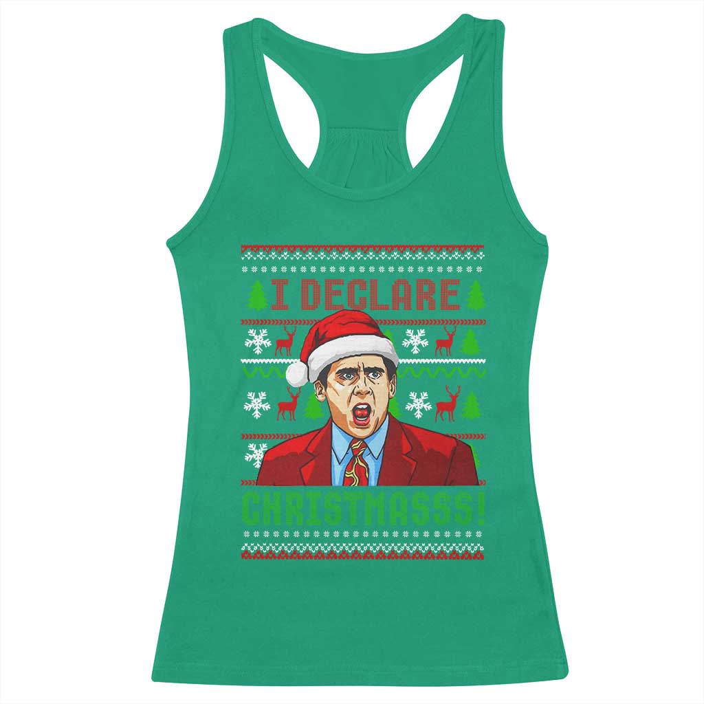 Funny I Declare Christmas Racerback Tank Top Funny Christmas Office Holiday Meme TS11 Irish Green Print Your Wear