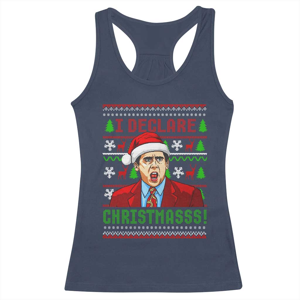 Funny I Declare Christmas Racerback Tank Top Funny Christmas Office Holiday Meme TS11 Navy Print Your Wear