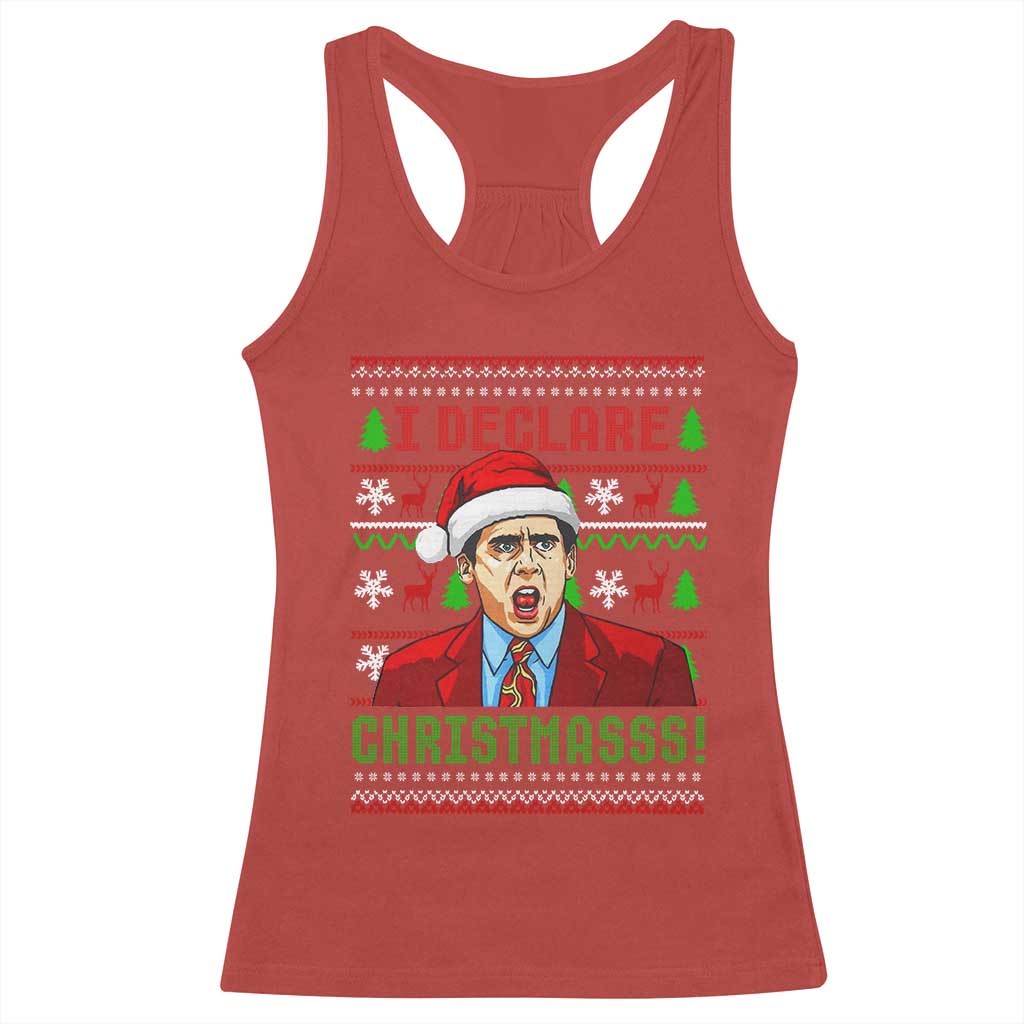 Funny I Declare Christmas Racerback Tank Top Funny Christmas Office Holiday Meme TS11 Red Print Your Wear