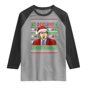 Funny I Declare Christmas Raglan Shirt Funny Christmas Office Holiday Meme TS11 Sport Gray Black Print Your Wear