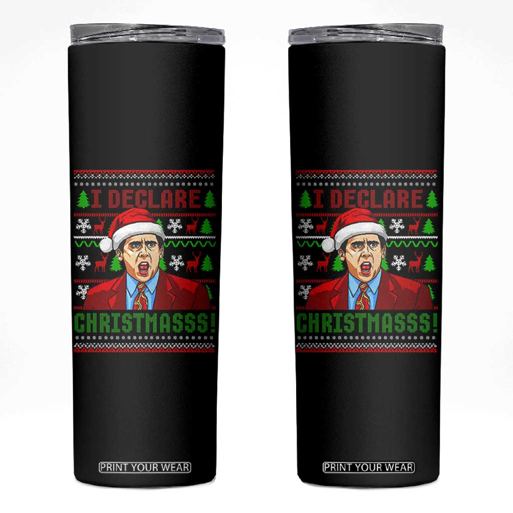 Funny I Declare Christmas Skinny Tumbler Funny Christmas Office Holiday Meme TS11 Black Print Your Wear