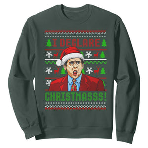 Funny I Declare Christmas Sweatshirt Funny Christmas Office Holiday Meme TS11 Dark Forest Green Print Your Wear
