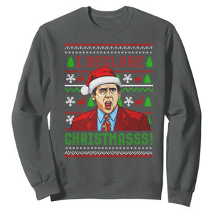 Funny I Declare Christmas Sweatshirt Funny Christmas Office Holiday Meme TS11 Dark Heather Print Your Wear