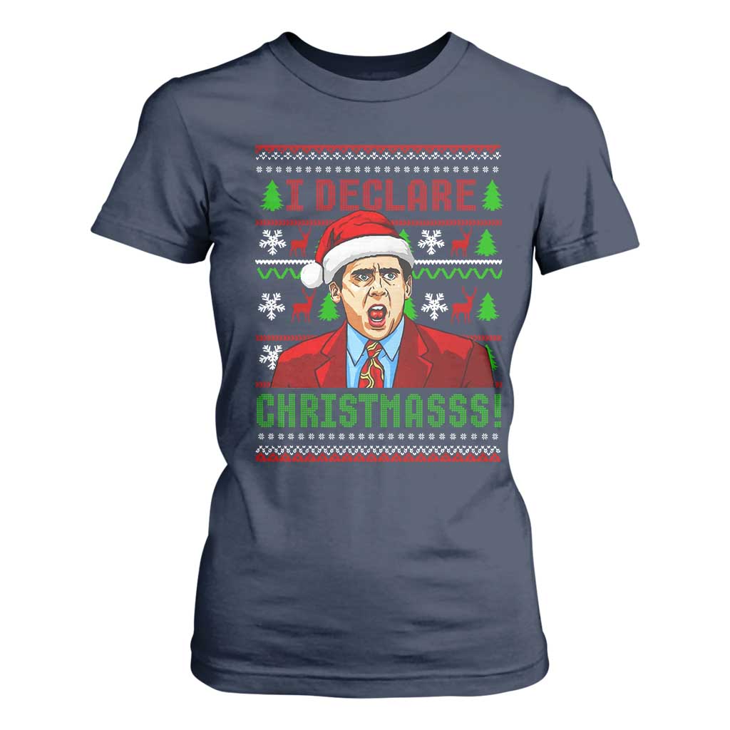 Funny I Declare Christmas T Shirt For Women Funny Christmas Office Holiday Meme TS11 Navy Print Your Wear