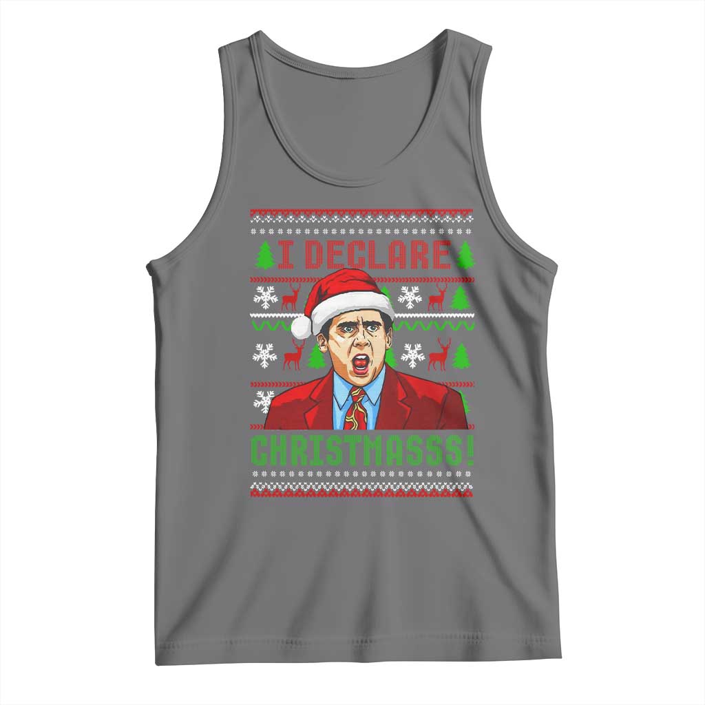 Funny I Declare Christmas Tank Top Funny Christmas Office Holiday Meme TS11 Black Heather Print Your Wear