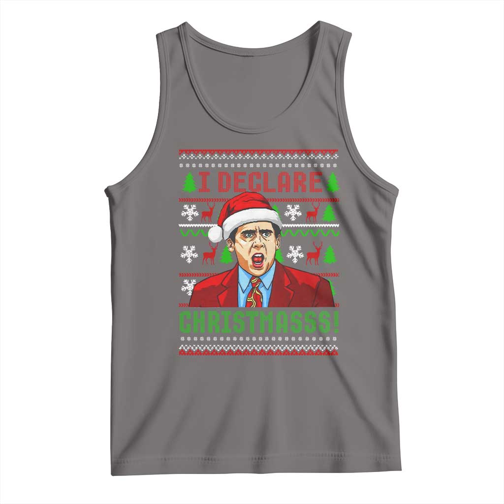 Funny I Declare Christmas Tank Top Funny Christmas Office Holiday Meme TS11 Deep Heather Print Your Wear