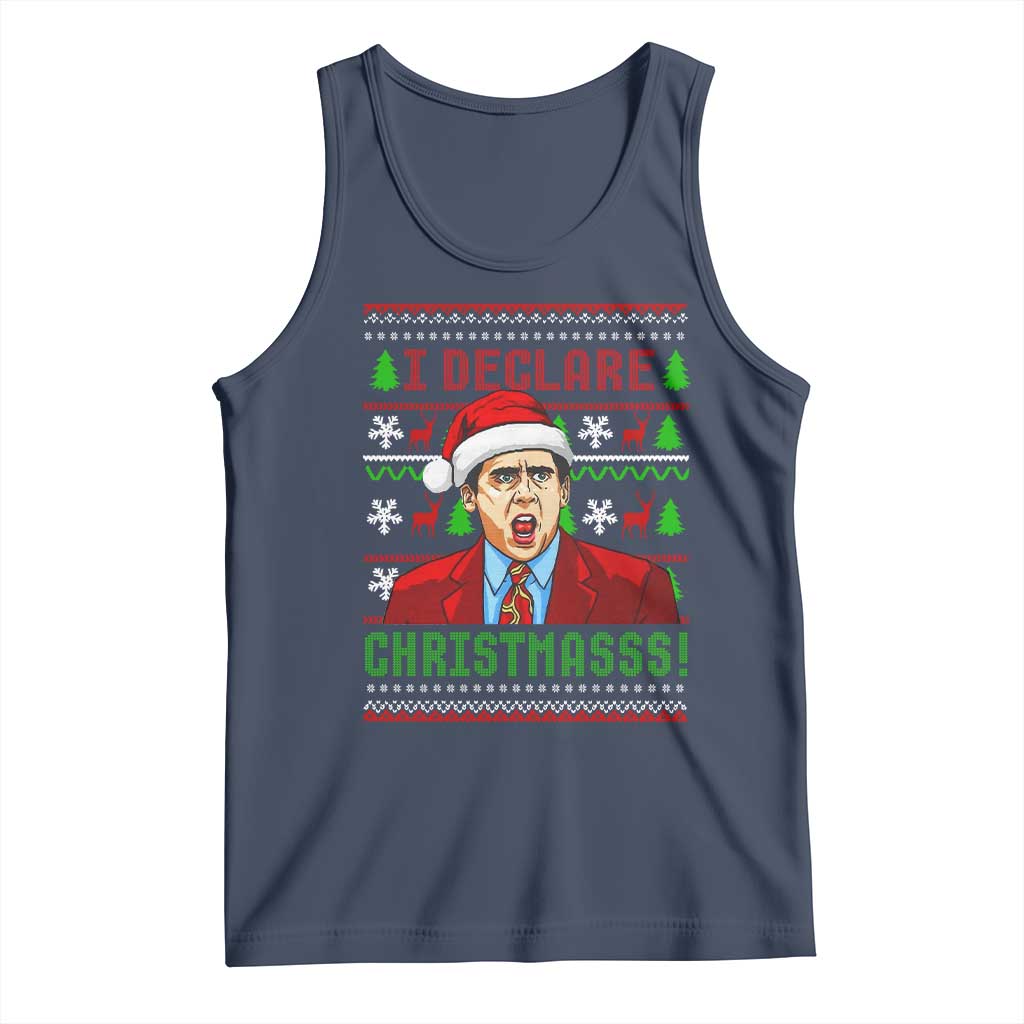 Funny I Declare Christmas Tank Top Funny Christmas Office Holiday Meme TS11 Navy Print Your Wear